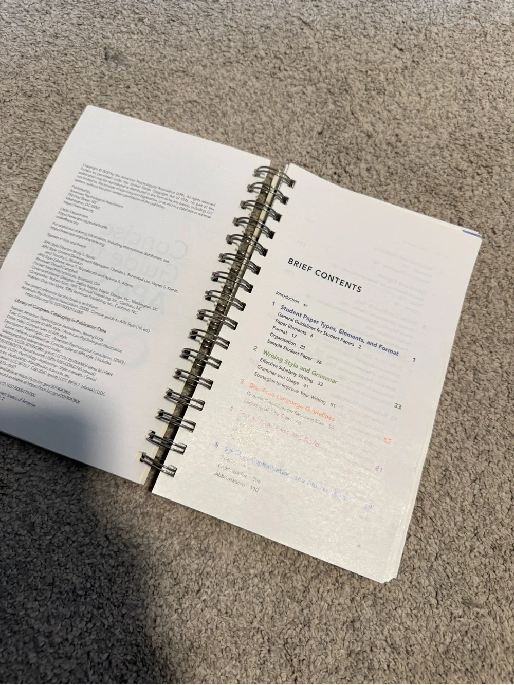 Concise Guide to APA Style Spiral Notebook - APA 7 academic grad school